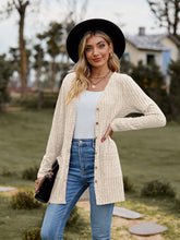 Load image into Gallery viewer, Ribbed Button-UP Caradigan with Pockets
