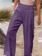 Load image into Gallery viewer, Full Size Smocked Waist Wide Leg Pants