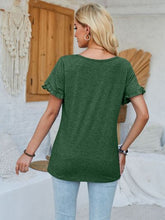 Load image into Gallery viewer, Frill Round Neck Petal Sleeve Blouse