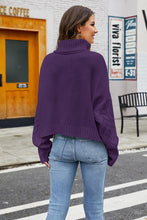 Load image into Gallery viewer, Turtleneck Cable-Knit Long Sleeve Sweater