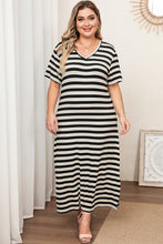 Load image into Gallery viewer, Plus Size V-Neck Side Slit Maxi Dress