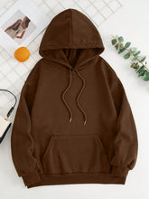 Load image into Gallery viewer, Drawstring Dropped Shoulder Hoodie