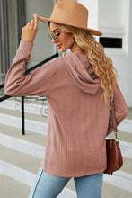 Load image into Gallery viewer, Drawstring Half Button Long Sleeve Hoodie