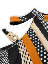 Load image into Gallery viewer, Cutout Color Block Mock Neck Blouse
