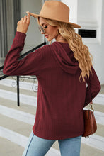 Load image into Gallery viewer, Drawstring Half Button Long Sleeve Hoodie