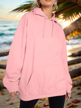 Load image into Gallery viewer, Drawstring Dropped Shoulder Hoodie