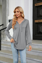 Load image into Gallery viewer, Long Sleeve Hooded Blouse