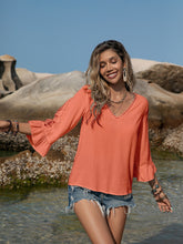 Load image into Gallery viewer, Lace Detail V-Neck Blouse