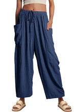 Load image into Gallery viewer, Full Size Pocketed Drawstring Wide Leg Pants