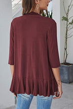 Load image into Gallery viewer, Open Front Ruffle Trim Cardigan