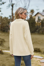 Load image into Gallery viewer, Collared Neck Cable-Knit Long Sleeve Blouse