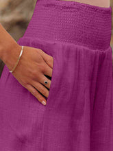 Load image into Gallery viewer, Full Size Smocked Waist Wide Leg Pants