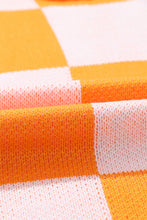 Load image into Gallery viewer, Checkered Exposed Seam Drooped Shoulder Sweater