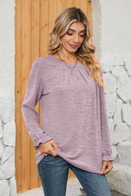 Load image into Gallery viewer, Ruched Round Neck Flounce Sleeve T-Shirt
