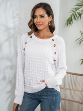 Load image into Gallery viewer, Decorative Button Long Sleeve Sweater