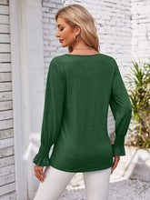 Load image into Gallery viewer, Smocked V-Neck Long Sleeve Blouse