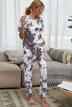 Load image into Gallery viewer, Tie-Dye Tee and Drawstring Waist Joggers Lounge Set