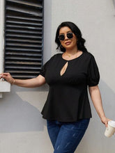 Load image into Gallery viewer, Plus Size Cutout Short Sleeve Blouse
