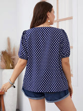 Load image into Gallery viewer, Plus Size Polka Dot Square Neck Blouse