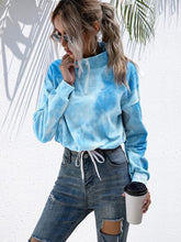 Load image into Gallery viewer, Tie-Dye Quarter Zip Dropped Shoulder Sweatshirt