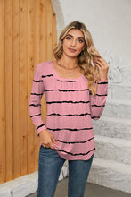 Load image into Gallery viewer, Printed Square Neck Long Sleeve Blouse