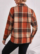 Load image into Gallery viewer, Plaid Collared Neck Button Down Jacket