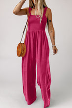 Load image into Gallery viewer, Smocked Square Neck Wide Leg Jumpsuit with Pockets