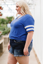 Load image into Gallery viewer, Plus Size Striped V-Neck Tee Shirt