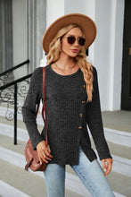 Load image into Gallery viewer, Buttoned Long Sleeve Slit Top