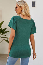 Load image into Gallery viewer, Smocked Round Neck Flutter Sleeve T-Shirt