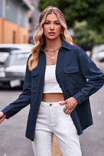 Load image into Gallery viewer, Dropped Shoulder Longline Shirt with Pockets