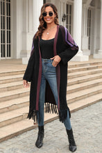 Load image into Gallery viewer, Geometric Fringe Hem Open Front Duster Cardigan