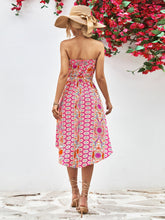 Load image into Gallery viewer, Printed Strapless Tie Belt Dress