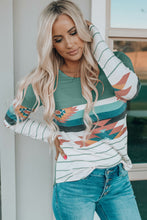 Load image into Gallery viewer, Geometric Round Neck Long Sleeve T-Shirt