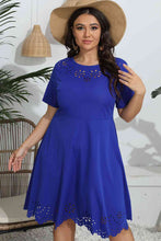Load image into Gallery viewer, Plus Size Round Neck Openwork Dress