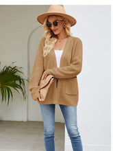 Load image into Gallery viewer, Open Front Raglan Sleeve Pocketed Cardigan