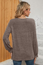 Load image into Gallery viewer, Ruched Round Neck Flounce Sleeve T-Shirt