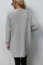 Load image into Gallery viewer, Rib-Knit Open Front Pocketed Cardigan
