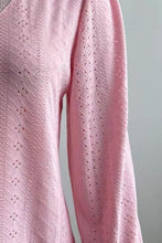 Load image into Gallery viewer, Eyelet V-Neck Flounce Sleeve Blouse