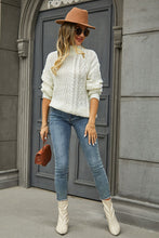 Load image into Gallery viewer, Cable-Knit Turtle Neck Long Sleeve Sweater