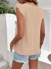 Load image into Gallery viewer, Ruffled V-Neck Cap Sleeve Blouse