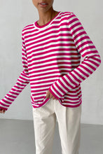 Load image into Gallery viewer, Striped Round Neck Long Sleeve Sweater
