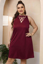 Load image into Gallery viewer, Plus Size Cutout Round Neck Sleeveless Dress