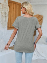Load image into Gallery viewer, Frill Round Neck Petal Sleeve Blouse