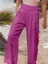 Load image into Gallery viewer, Full Size Smocked Waist Wide Leg Pants