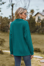 Load image into Gallery viewer, Collared Neck Cable-Knit Long Sleeve Blouse