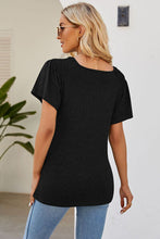 Load image into Gallery viewer, Smocked Round Neck Flutter Sleeve T-Shirt