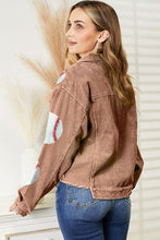 Load image into Gallery viewer, Ball Sequin Dropped Shoulder Raw Hem Jacket