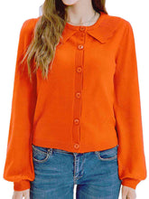 Load image into Gallery viewer, Collared Long Sleeve Button Down Cardigan