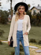 Load image into Gallery viewer, Ribbed Button-UP Caradigan with Pockets